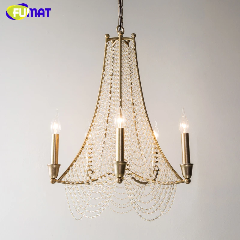 FUMAT candelabros de cristal K9 para sala de estar, candelabro LED para