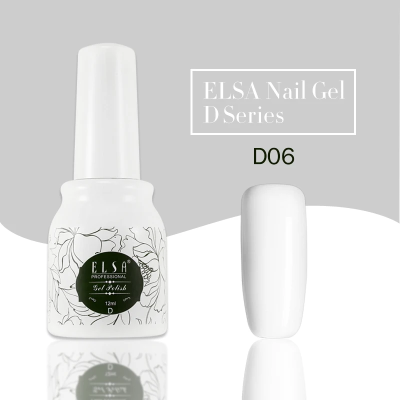 Гель-лак ELSA для ногтей, 12 мл, телесный серый цвет, замачиваемый УФ-Гель-лак, долговечный УФ-лак для дизайна ногтей, маникюрный здоровый гель - Цвет: D06
