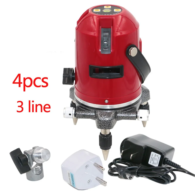 

Laser Level with 360 Rotary Tilt Function / Outdoor Euro Plug 635nM Leveler 3 Lines 4 Point Self Laser Level