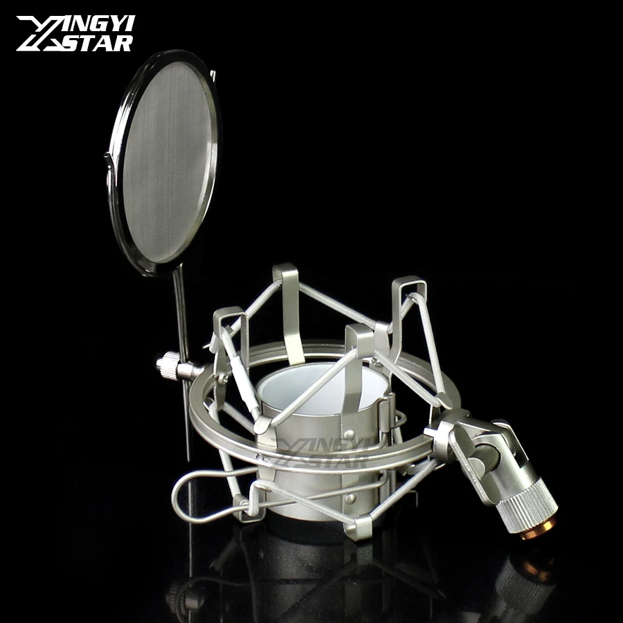 Metal Shock Mount Stand Spider Microphone Isolation Shield Mic Wind