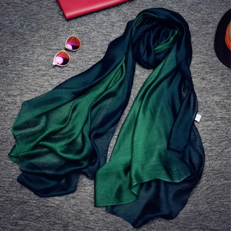 

LANMREM 2019 Spring Summer New Ladies Thin Type Scarf Fashion Long Gradient Color Variety Scarf Shawl For Women All-match YG407