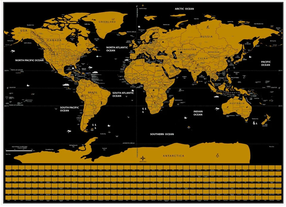 LargeSmall Scratch Map Travel Log Of The World Deluxe Black Scratch Off Map Travel Poster With Flags Wall Sticker Home Decor- (3)