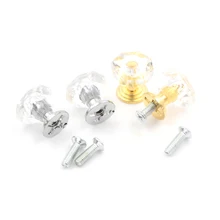 18 мм Diamond Форма Дизайн Кристалл Стекло ручки Шкаф ящика Потяните