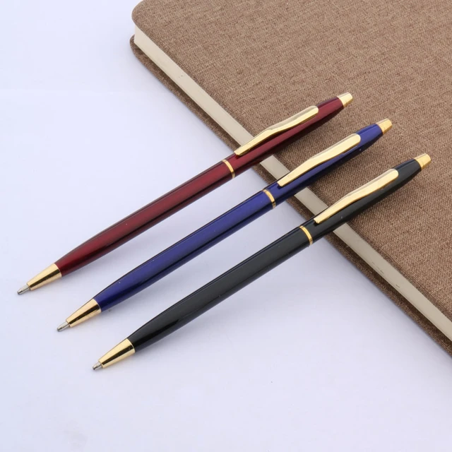 1Pcs Rainbow Color Ballpoint Pen 1.0mm Black Refill Writing Pens Rotating  Metal Ballpoint Pen School office supplies - AliExpress