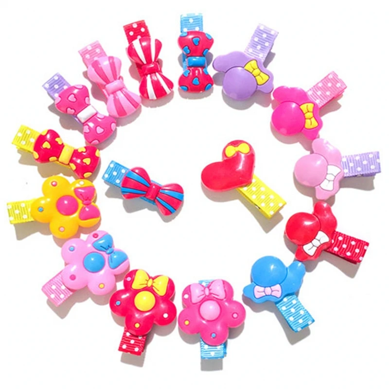 

Colorful Candy Color Mickey Flower Bow Tie hair clips hairpins for Girls Soft Fabric Cartoon Girls Headwear Hair accessories