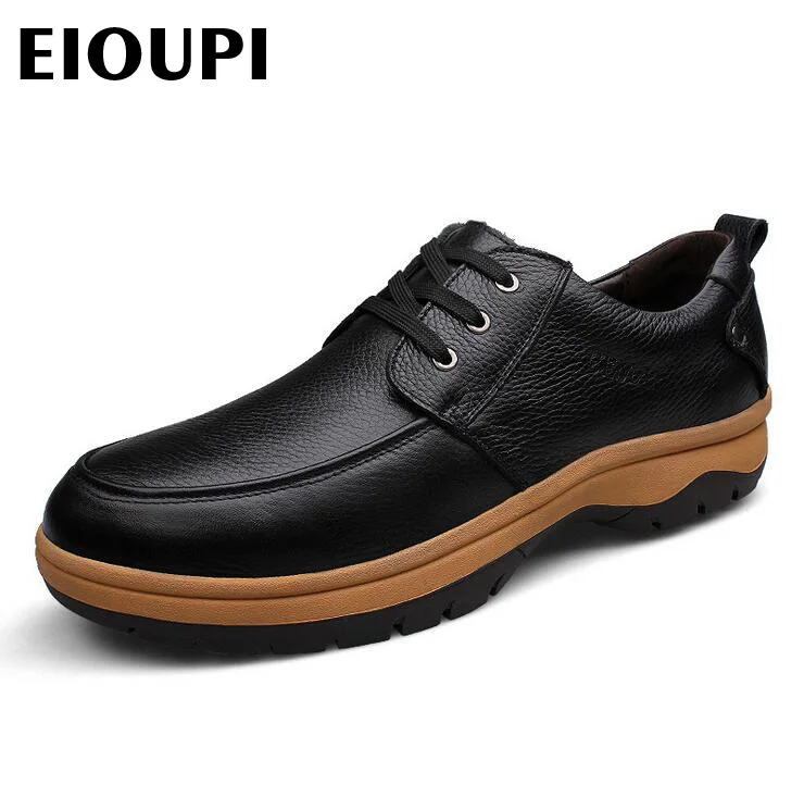 EIOUPI/Новинка; дизайнерские оксфорды из натуральной кожи с натуральным лицевым покрытием; мужской строгий деловой обуви; мужская модельная дышащая обувь; lh989
