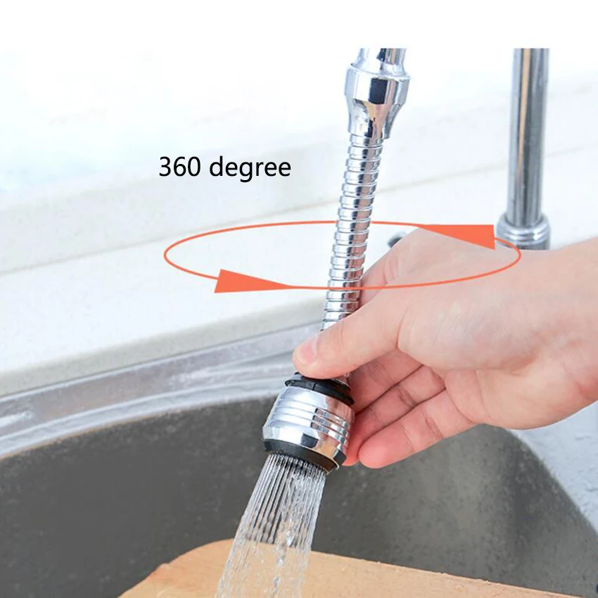 

360 Degree Rotatable Water Saving Tap Aerator 16cm Silver Color Diffuser Faucet Nozzle Filter Water Faucets Bubbler Aerator home