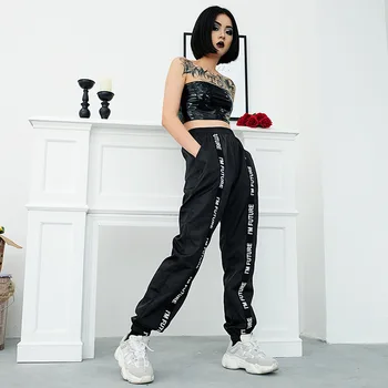 

Harem Pants Trousers Women Full Length Loose Jogger Mujer Sporting Elastic Waist Black Casual Combat Streetwear Fashion