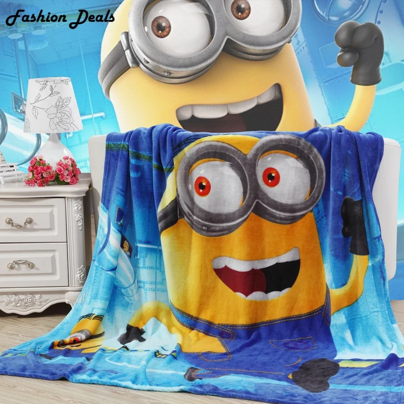 

Home Textile Cartoon Minions Blanket for Kids Spiderman Minions Doraemon Stitch Coral Fleece Blanket Throw on Bed,sofa,150x200cm