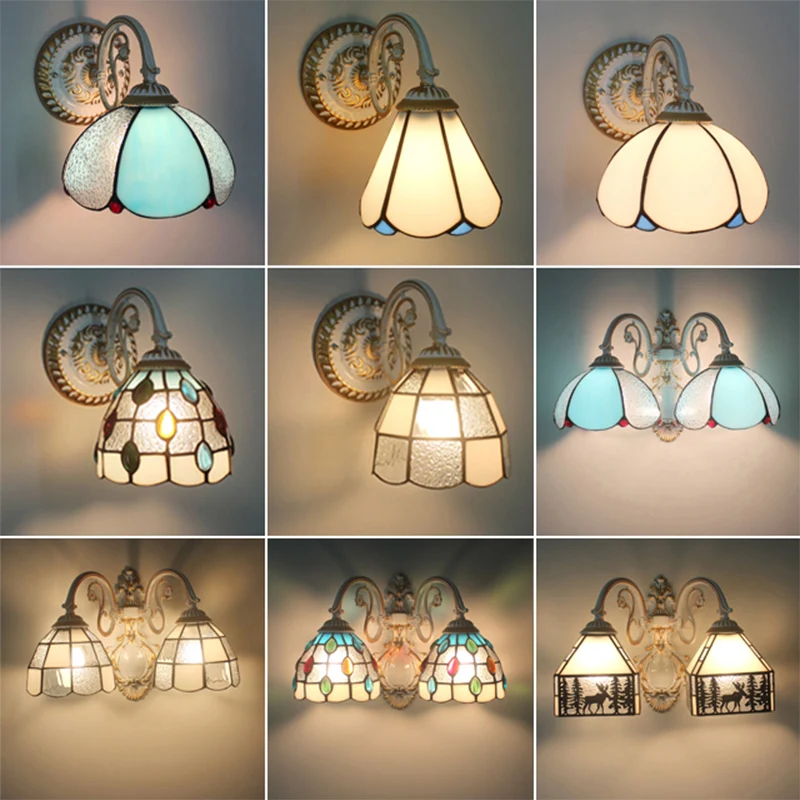 Billig Mittelmeer Dekoration Nacht Wand lampe Lichter Schwarz Weiß E27 LED Badezimmer Wand Montiert Spiegel Front Lampe Dusche Machen up