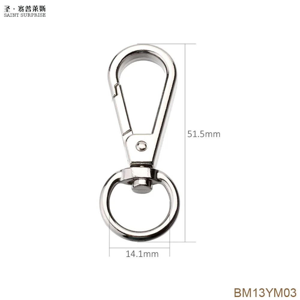 10Pcs 51.5mm Swivel Trigger Clips Snap Hooks Lobster Clasp Keychain Bag