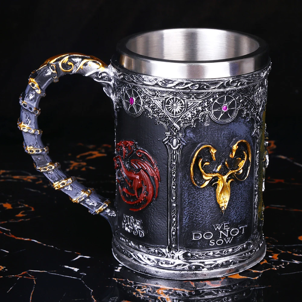 

Game Of Thrones Tankard House Sigil Crests lion Mug Cool Design Big Capacity 620ML Beer Stein Skull Cup Many Stock