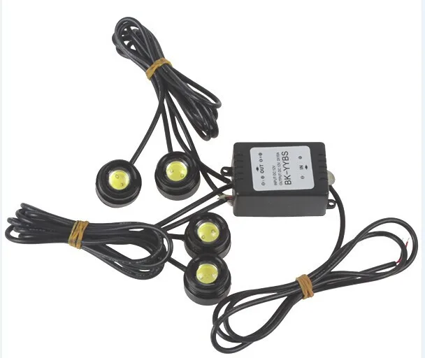 

1 set  Eagle Eye Strobe Flash 4 pcs High Power 1.5W LED LED Car Light with Wireless Remote