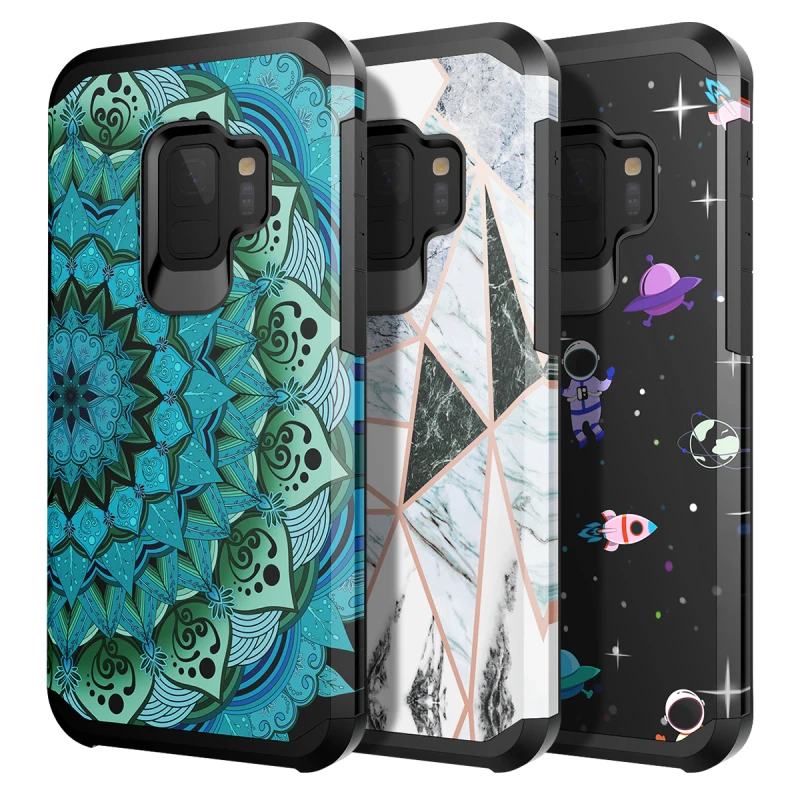 Жесткий чехол Yokata 2 в 1 для Samsung Galaxy S9 S10 plus S8 противоударный чехол-бампер S7 S6 S5