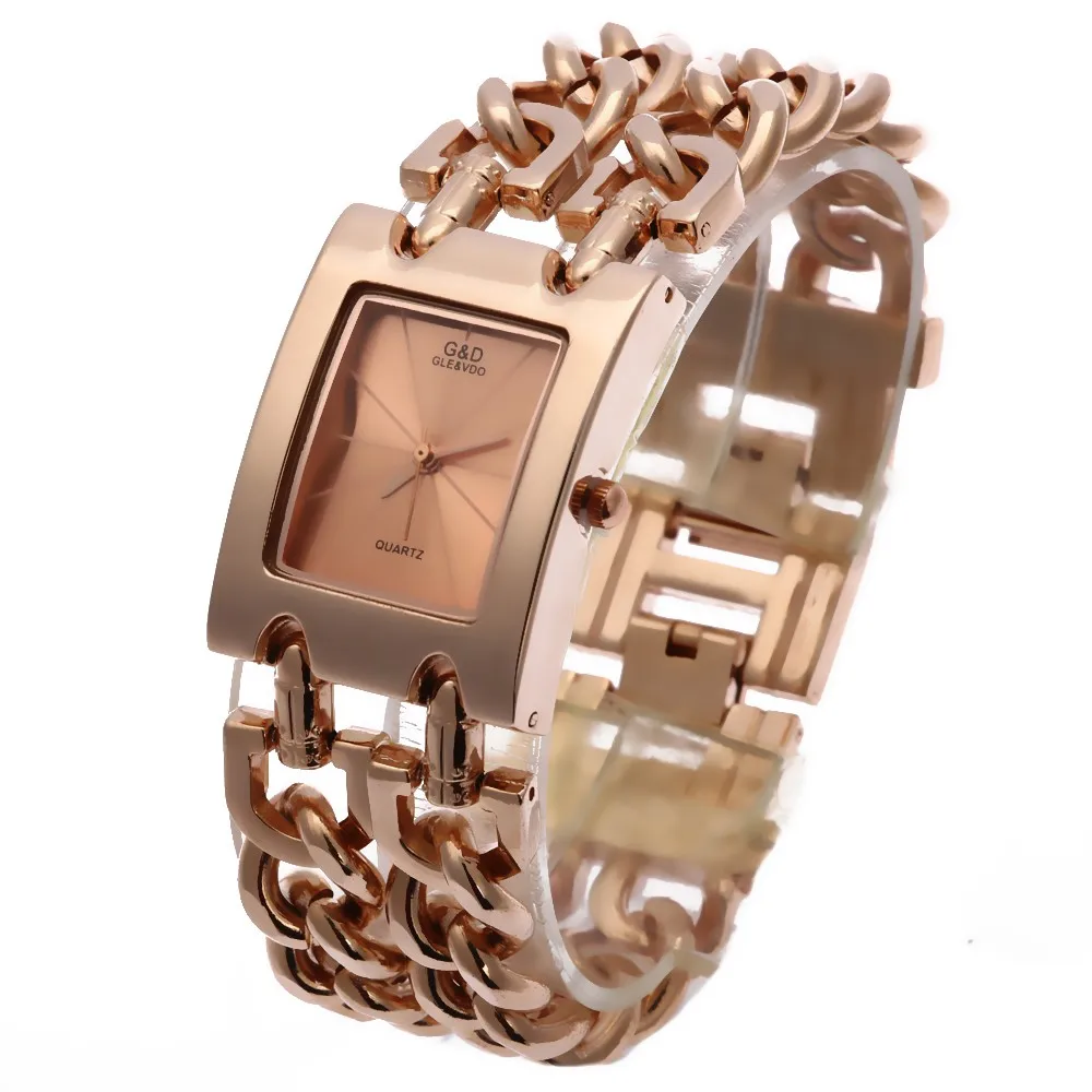 G & D Для женщин Наручные часы кварцевые часы серебро Лидирующий бренд роскоши горный хрусталь браслет часы Relogio feminino Saat Reloj Mujer подарки