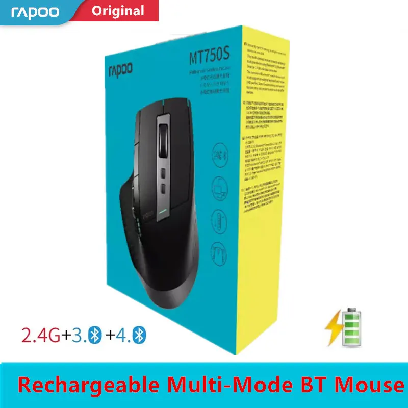 

Rapoo MT750S Wireless Mouse Rechargeable Multi-Mode Bluetooth Mouse for Business Office