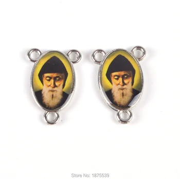 

St. Charbel Rosary Centerpieces Customized Picture Epoxy Catholic Connector