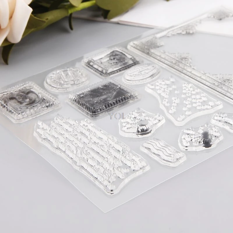 

Combination Postcard Silicone Clear Stamp Cling Seal Diary Scrapbooking Embossing Album Decor Craft Gift