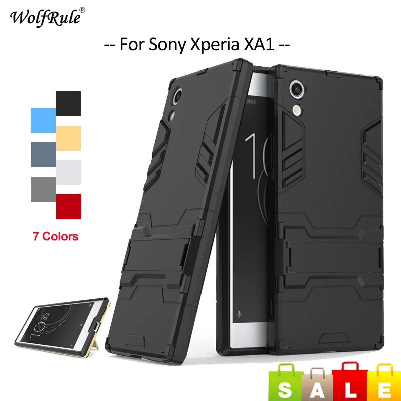 

WolfRule For Cover Sony Xperia XA1 Case Soft TPU & PC Stand Phone Case For Sony Xperia XA1 Cover For Sony XA1 Case G3116 5''