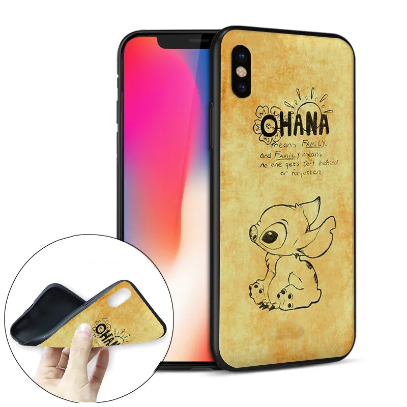 Lilo Ститч чехол Ohana Мягкий силиконовый чехол для телефона для iPhone 11 Pro X 5 S 5S XR XS Max 6 6S 7 8 Plus чехол Fundas Capinha Coque - Цвет: SJK2043001HB