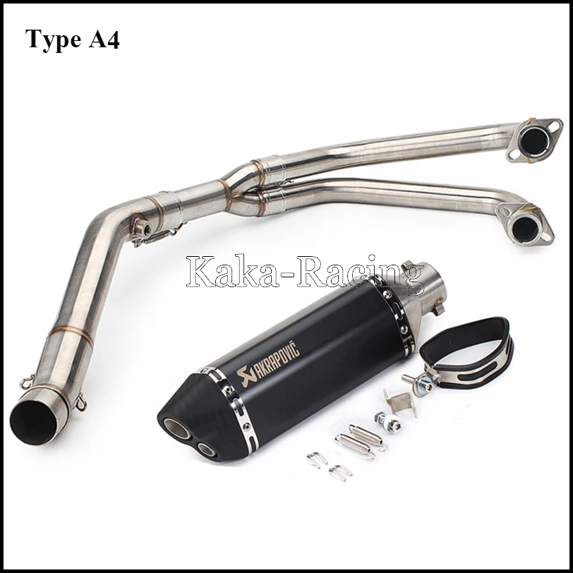 Motocicleta Akrapovic silenciador de escape Sistema completo Slip-on de tubo de fibra de carbono de la cola para Yamaha R3 R25 2014 -2018 MT-03 MT03