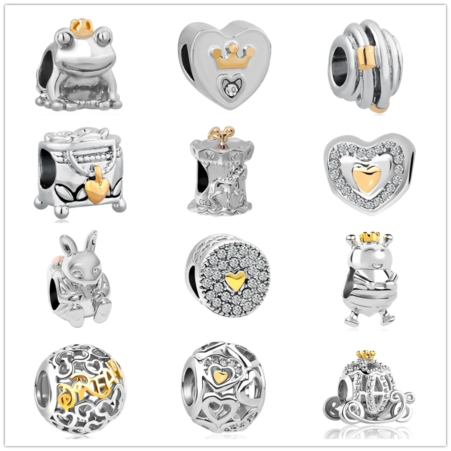 Raja Jantung Katak Kelinci Campuran Pesona Paduan Berlapis Emas Manik Cocok Pandora Gelang Pesona Diy Asli Perhiasan Aksesoris P034 Beads Aliexpress