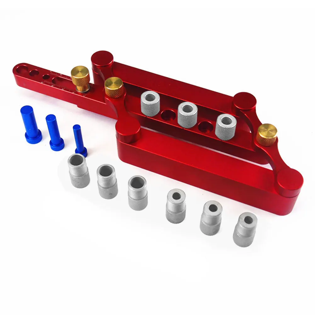 

Aluminum Alloy Locator Hole Puncher Woodworking Tool Self Centering With Scale Precise Drilling Doweling Jig