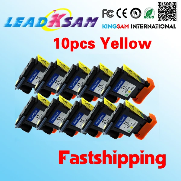 10x Fastshipping compatible for hp11 Yellow printhead C4813A 100/10/110/111/120/20/500/510-in