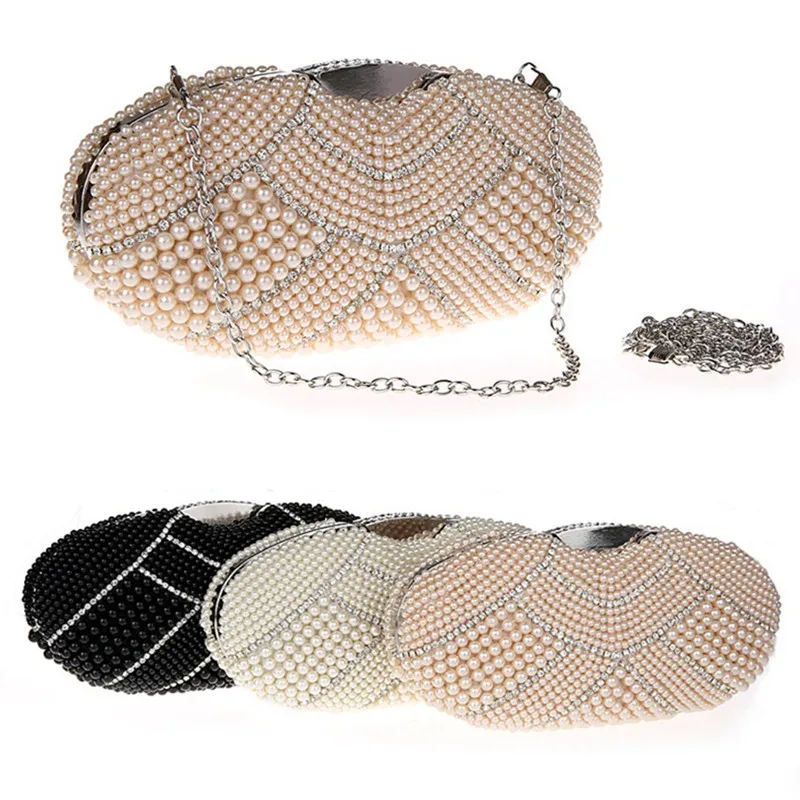 

2016 Brand New Women's Luxury Pearl Beading / Rhinestons Chain Bag Day Clutches Purse Evening Bag for Wedding Bag / Clutch B1152