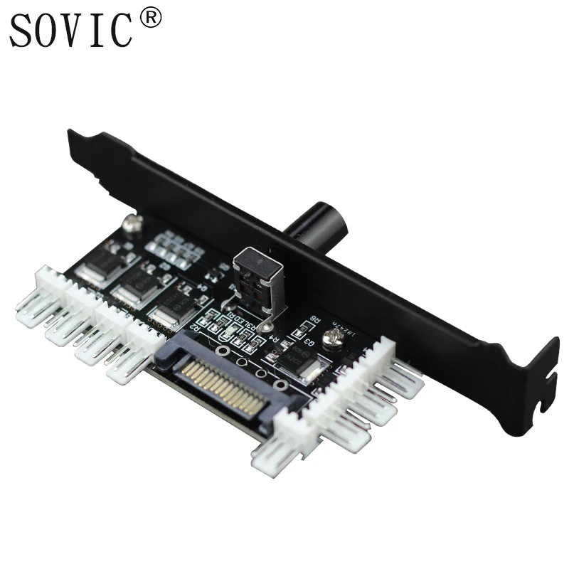 PC 8 قنوات مروحة hub التبريد جهاز تحكم في سرعة المروحة ل CPU حالة HDD VGA PWM مروحة w/PCI قوس الطاقة بواسطة 12 فولت 3pin/4pin برودة مروحة