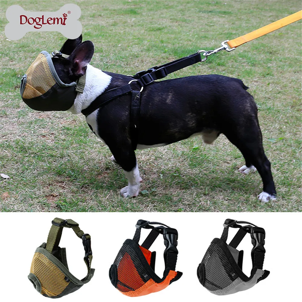 Mesh Short Snout Dog Pet Muzzle Flat Face Short Nosed Dog Mask Bulldogs