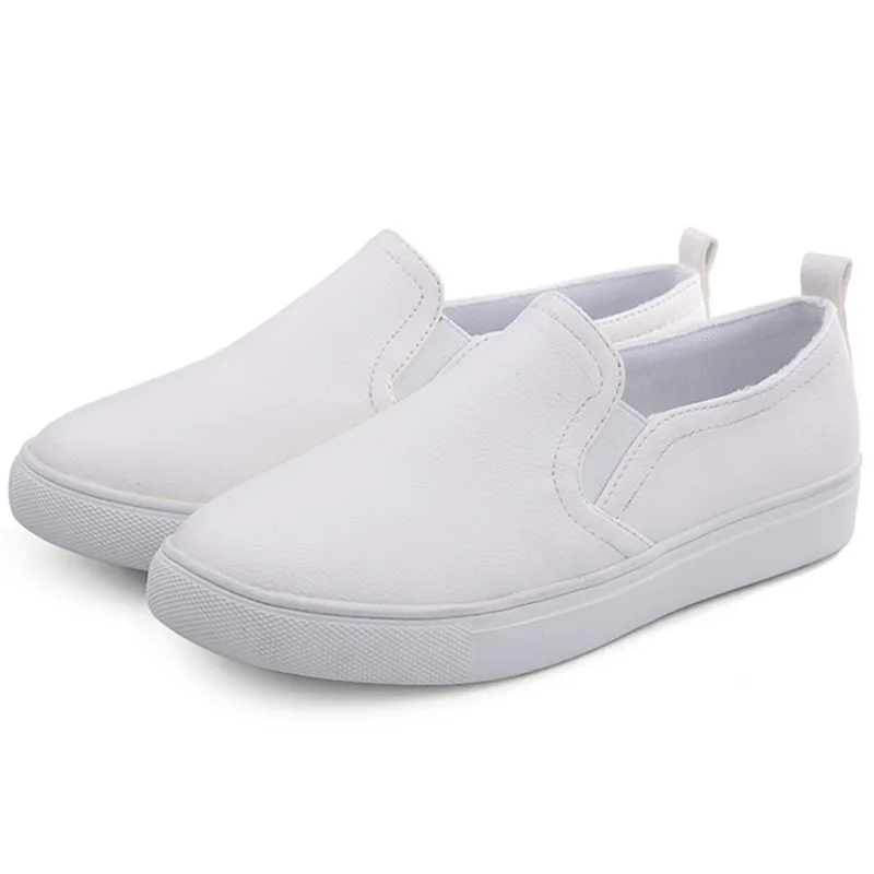 ENMAYLA новая демисезонная белая обувь трех цветов дамские лоферы без каблука размеры 34-44 повседневная модная дамская обувь с закругленным носком