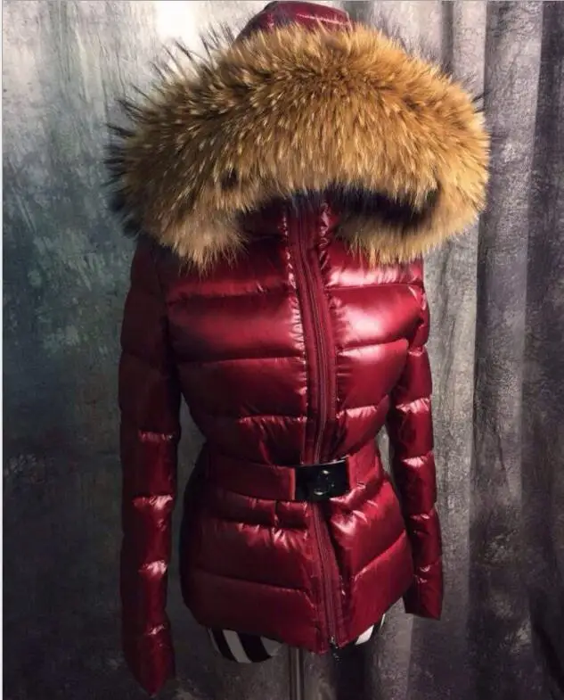 2016 New 90% white duck down Down Jacket Brand Women Slim Coat Down Jacket real raccoon Fur Collar Female Winter Outwear