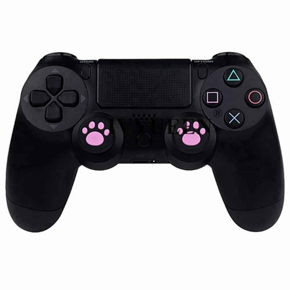 IVYUEEN 2 шт. силиконовый джойстик с принтом кошки/черепа, джойстик для Dualshock 4 PS4 Pro Slim, контроллер для XBox One X S