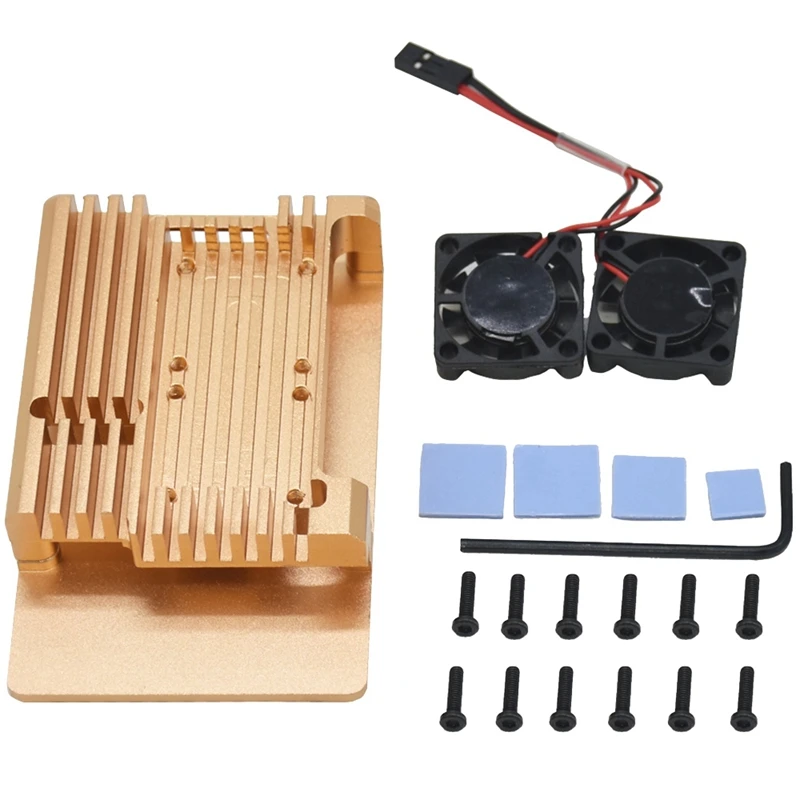 For Raspberry Pi 3 Model B+ Cooling Shell Metal Alloy Aluminum Case Radiator Fan