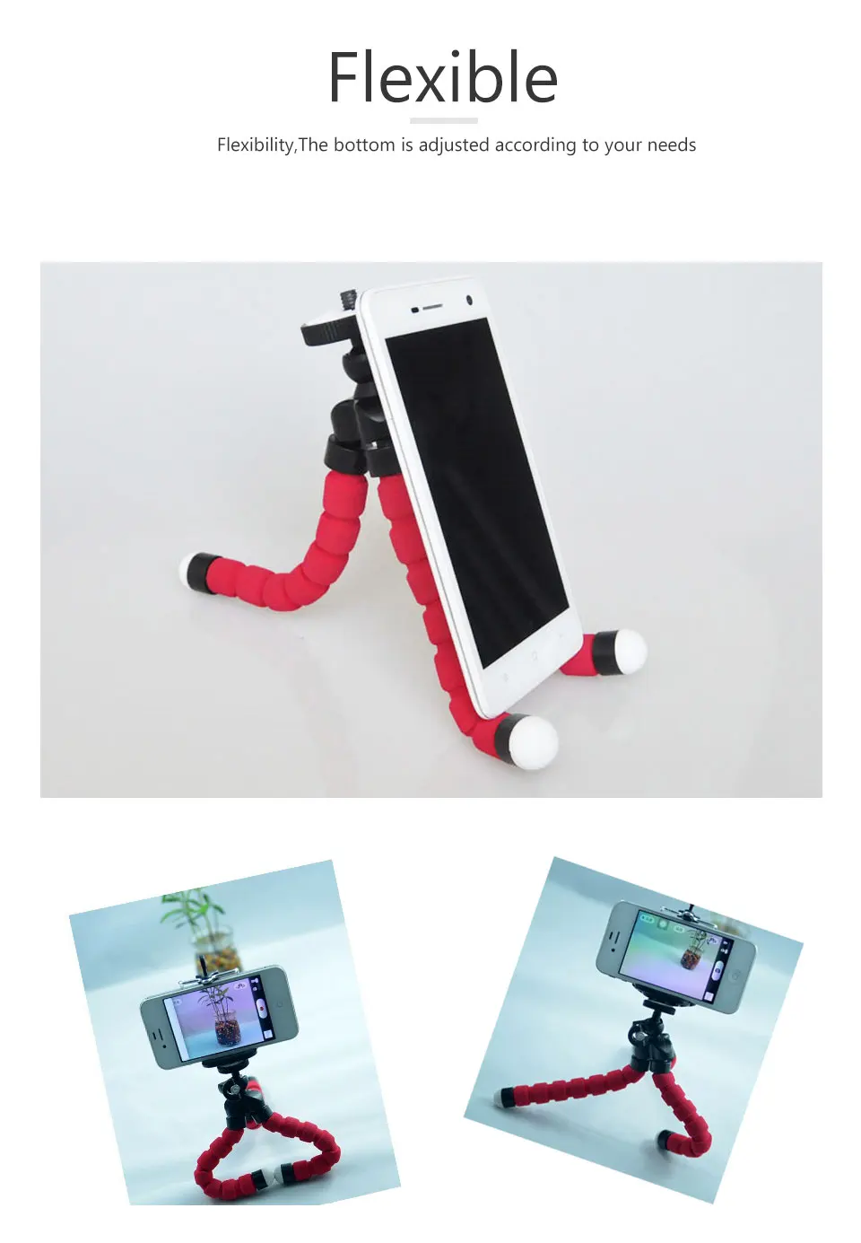 Mini Flexible Tripods tripod for phone Mobile camera holder  smartphone monopod tripe stand octopus mini tripod With Phone Clip (7)