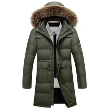 Men s fashion down Coat raccoon Nagymaros collar outwear parkas Windbreaker Men High Quality tactical Windproof