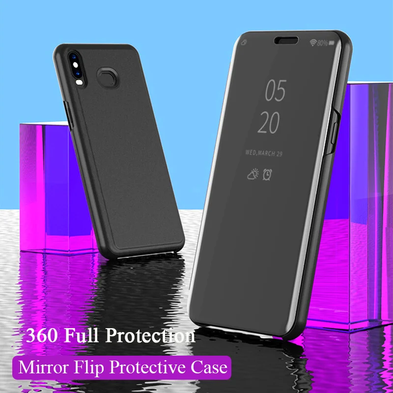 Зеркальный сенсорный чехол для Samsung Galaxy A6 A8 Plus A5 A7 A9s A6s A9 Star Lite Pro A3 2017 откидная