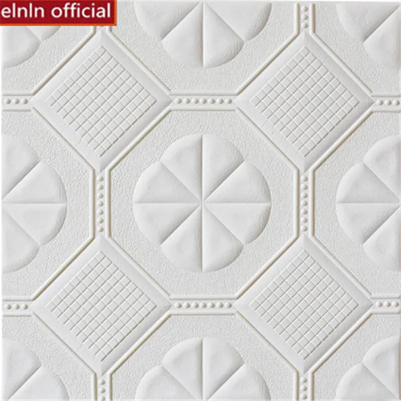 3d geometric pattern ceiling soft wall stickers study diningroom livingroom bedroom waterproof anti-collision foam wall stickers - Цвет: 59cmx59cmx5pcs