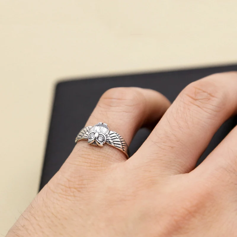 Модное кольцо с совой, Настоящее 925 пробы, серебряное кольцо для женщин, хорошее ювелирное изделие, горячая Распродажа, рождественский подарок Z30