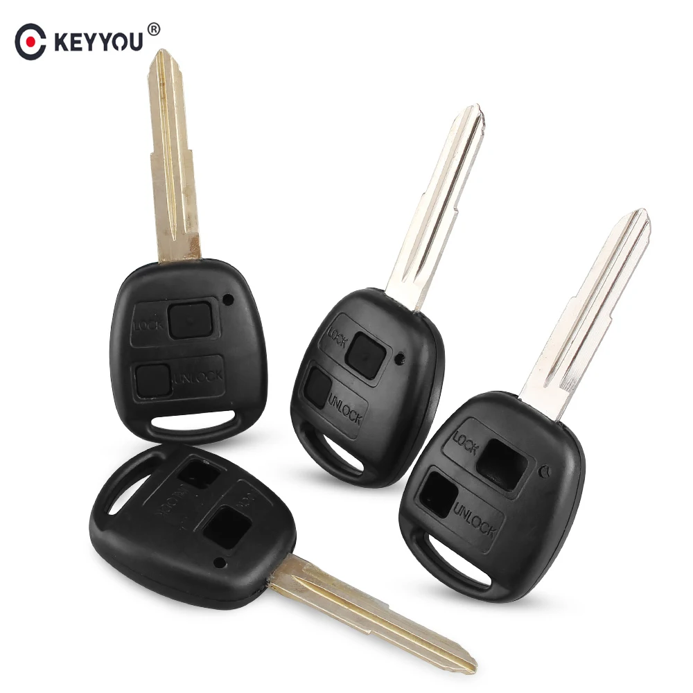 

KEYYOU Remote Car Key Shell Case For Toyota Yaris Prado Tarago Camry Corolla With TOY41 Uncut Blade With Button Pad