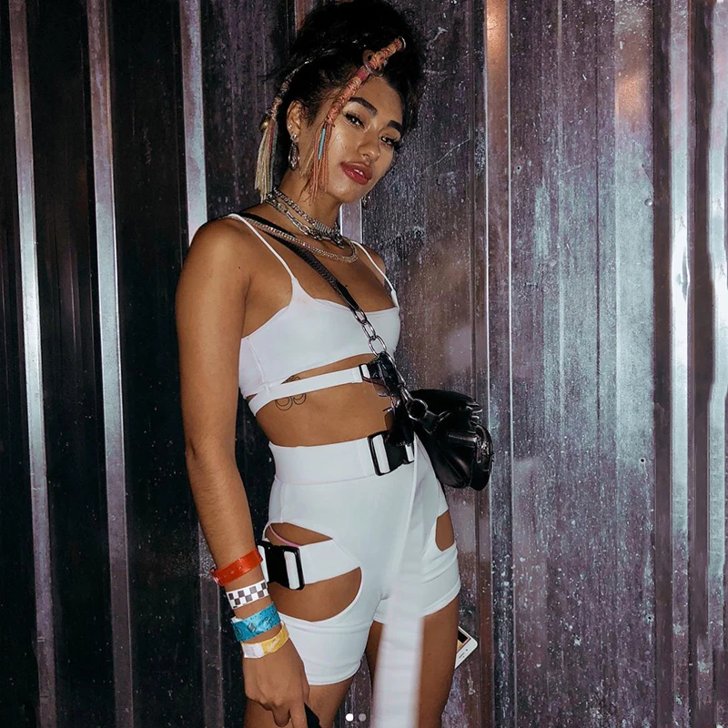 Cryptographic hot solid neon green playsuits buckle hollow out shorts with sashes sexy playsuit romper 2019 fashion outfits Cryptographic hot solid neon green playsuits buckle hollow out shorts with sashes sexy playsuit romper 2019 fashion outfits