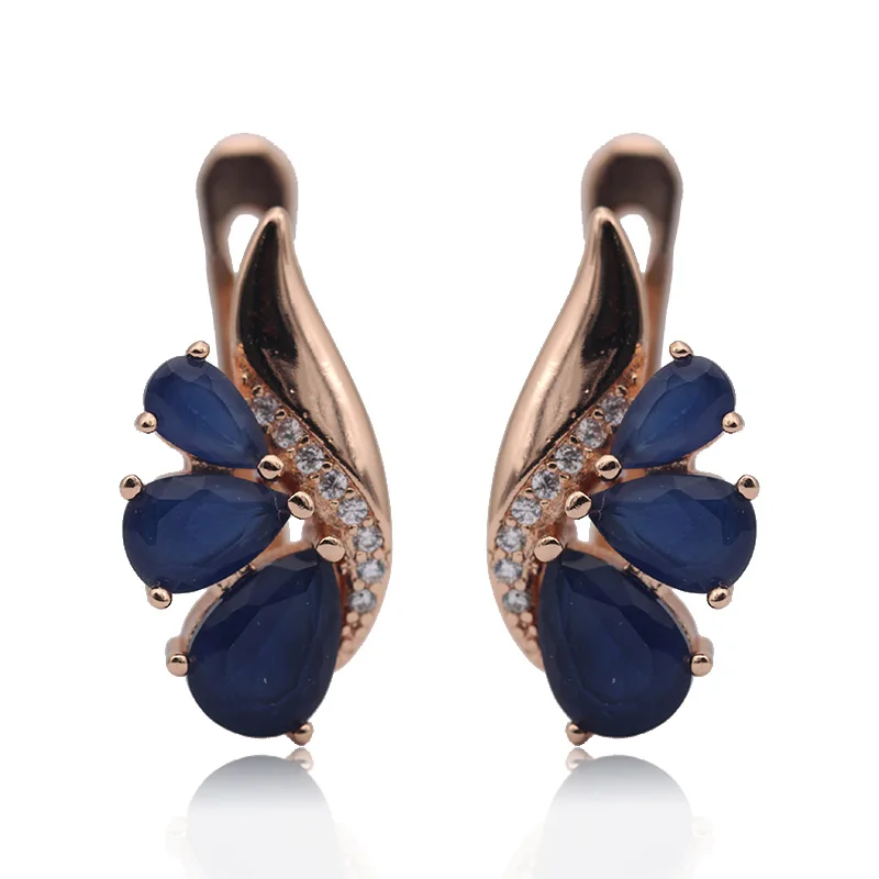 HTB1xmCcXtfvK1RjSspfq6zzXFXaJ - PATAYA New Three Water Drop Gradient Blue Earrings Women Natural Zircon Party Fine Fashion Jewelry 585 Rose Gold Dangle Earrings