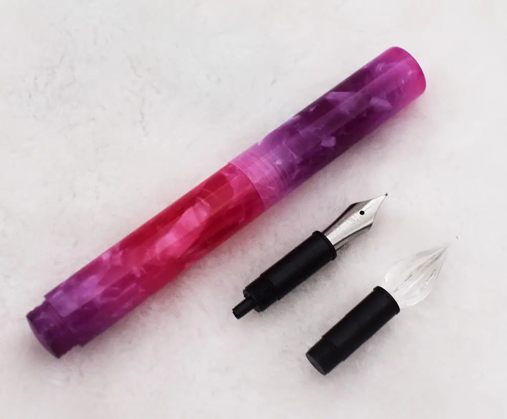 Moonman Creative Celluloid Purple Mini Glass Dip Pen & Fountain Pen