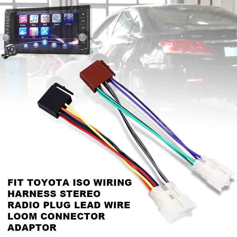 Разъем провода iso жгут проводов совпадающие аудио линии хвост линия разъем адаптер линия выделенный стерео радио разъем для Toyota