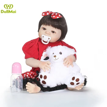 

23"57cm Full silicone Reborn babies doll bebe alive dolls lol toys girl vivid infant newborn Toys Handmade gifts collection