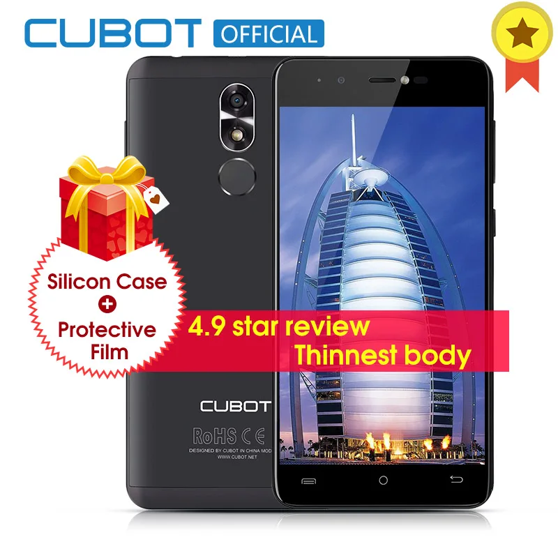 Cubot R9 MT6580 Quad Core Android 7 0 Fingerprint 2GB RAM 16GB ROM Smartphone 5 0