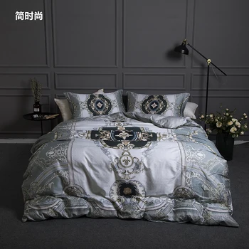 

Bohemia style Bedding Set digital printing Duvet Cover Set 4pcs egyptian cotton Bed Linen Quilt Cover Queen King Wedding Gift
