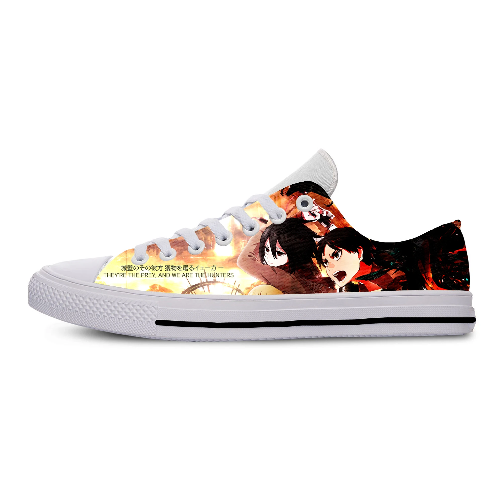 

2019 Anime Hot Attack On Titan Allen Levi Lightweight Fashion Shoes Casual Breathable Classic Flat Canvs Sneakers
