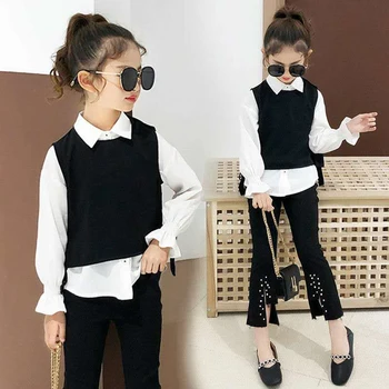 

NEW Arrivals Autumn 3T-12 Toddler Baby Girls Clothes Vest +Tops+Pants 3Pcs Outfit Set Girls Clothes Spring Autumn Girls Suits